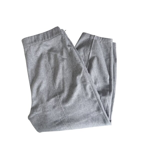 Eileen Fisher Pants L Gray Wool Lantern Flannel Side Zip Fall Winter - Picture 6 of 14